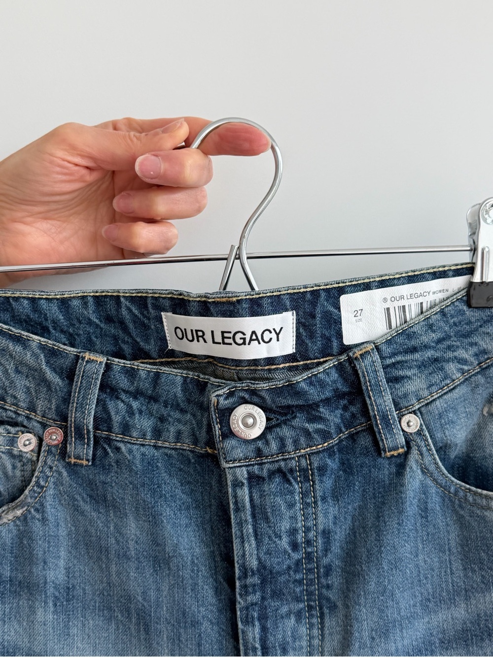 Our Legacy Women Washed Blue Slim Straight Jeans
